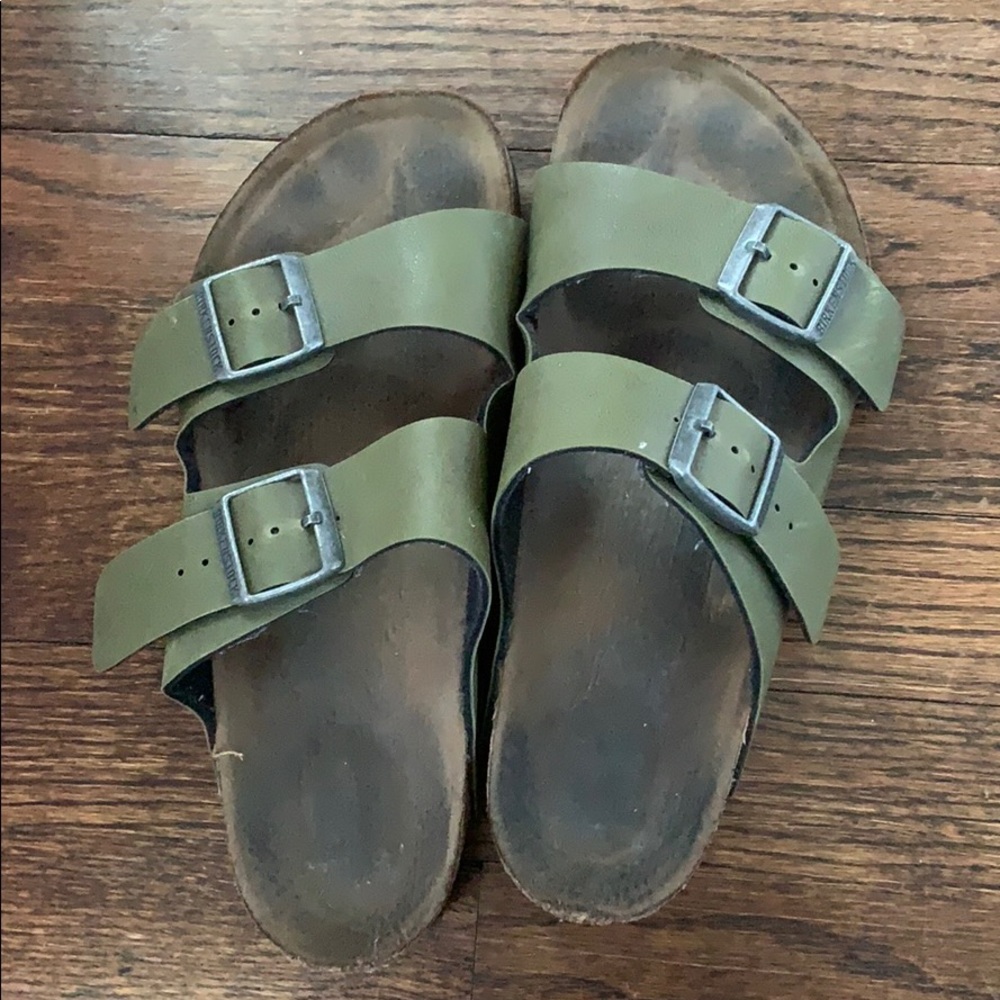 navy green birkenstock’s